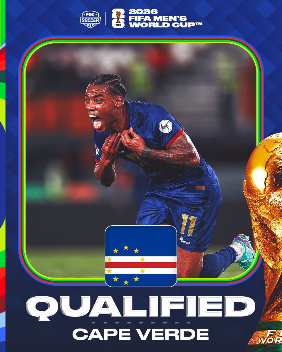 HISTORY 🇨🇻 

For the first time ever Cape Verde has qualified for the 2026 FIFA World Cup, making them the second smallest country to ever qualify 👏👏