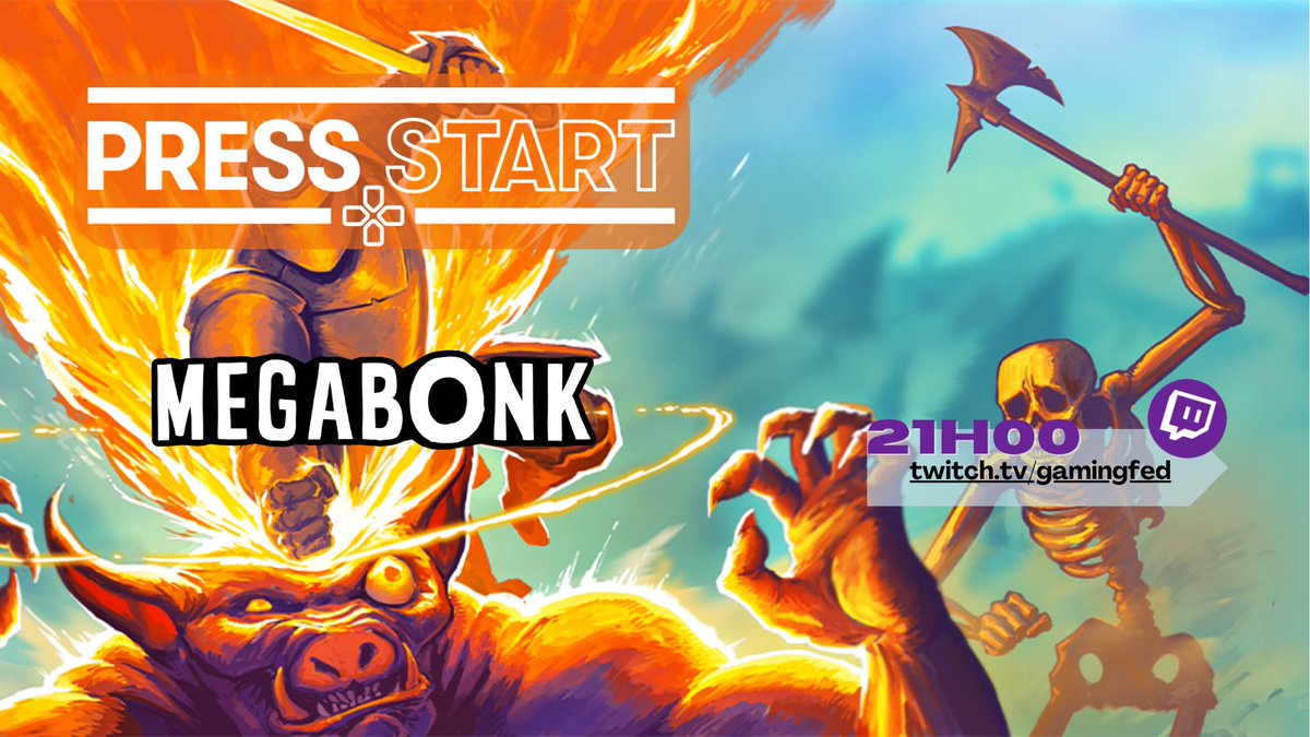 Hello! <a href="/Gary_Niet/">Gary Niet</a> &amp; Meteora reprennent #PressStart tranquillement ce soir avec un stream assez court. Malgré toutes les sorties, ils ne vont pas jouer à un des gros jeux, ILS VONT FAIRE UN MEGA JEU! #Megabonk ce soir à 21h sur twitch.tv/gamingfed