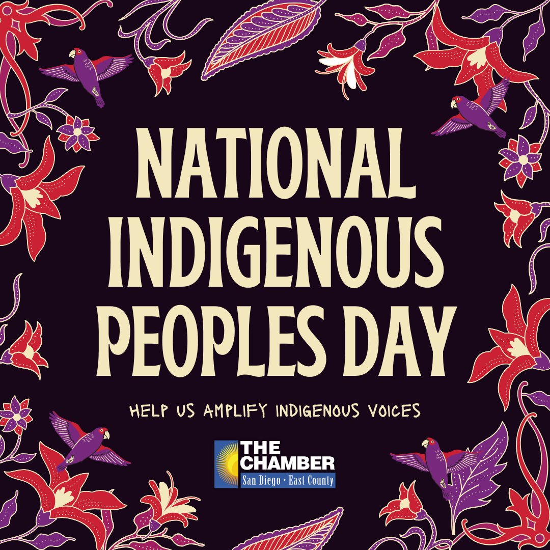 sdeccc's tweet image. 🌿 Honoring Indigenous Peoples’ Day 🌿

Today, the San Diego Regional East County Chamber of Commerce honors and celebrates the rich histories, cultures, and enduring contributions of Indigenous peoples throughout our region and across the nation.

We recognize the Kumeyaay…