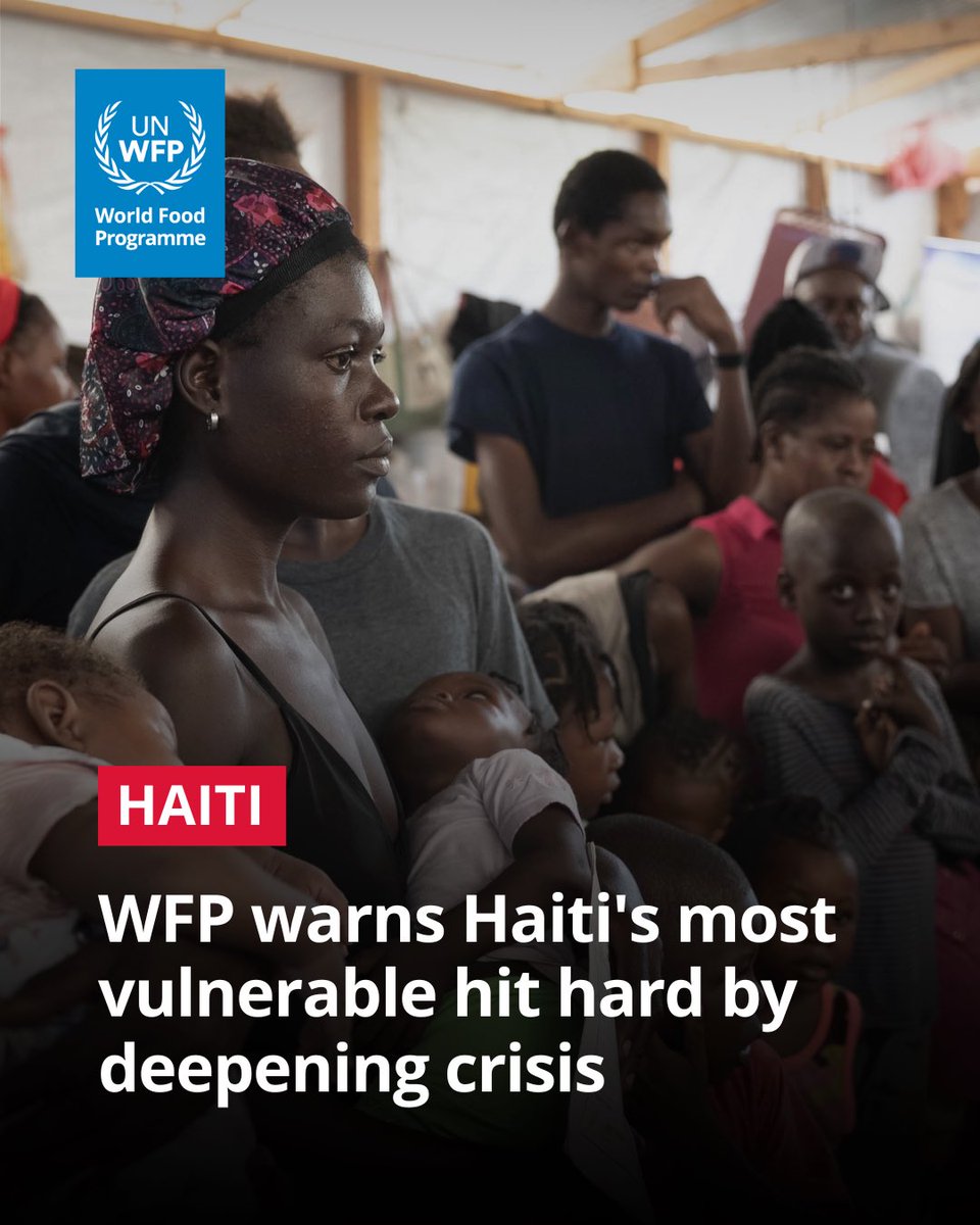 Women, children and displaced families are hardest hit by #Haiti’s prolonged crisis, which is driving rising hunger and malnutrition.

New hunger analysis reveals that record 5.7 million people are currently experiencing acute levels of hunger, and malnutrition rates have doubled