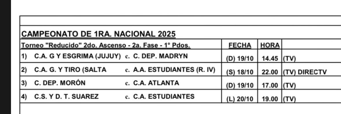 Ya están definidos los horarios para la ida de cuartos de final del Reducido por un ascenso a Primera División. 
Atlanta visitará a Deportivo Morón el domingo a las 17. Televisará TyC Sports.
