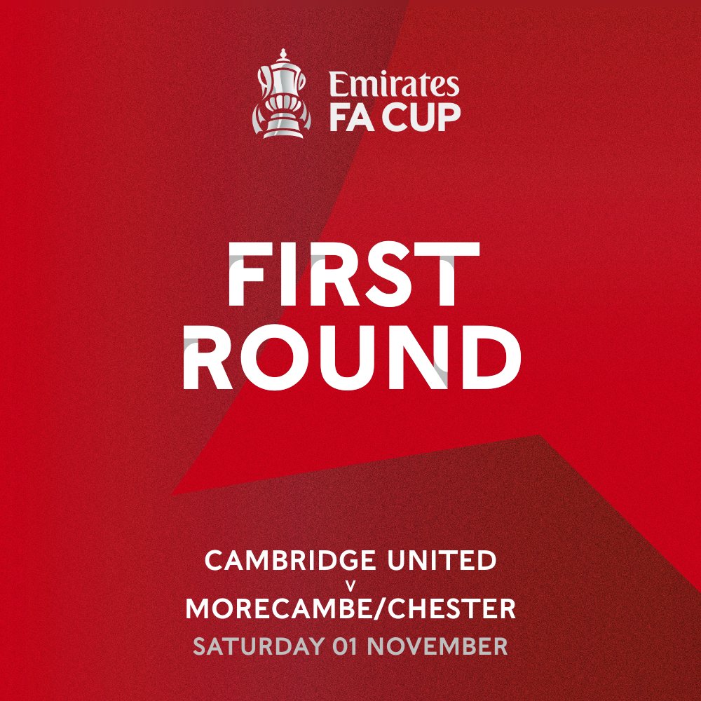 MorecambeFC's tweet photo. A potential trip to Cambridge United awaits us in the First Round of the FA Cup but first, all eyes on Tuesday night 👀

#UTS 🦐 https://t.co/skKtkJIyMd
