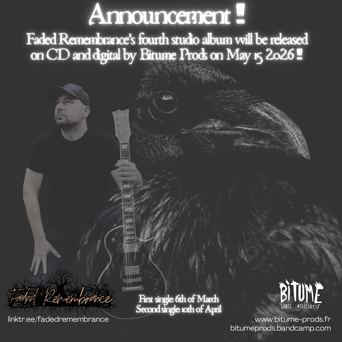 I am very happy to officially announce, that the fourth studio album of Faded Remembrance will be released by <a href="/bitumeprods/">Bitume</a>  on 15th of May 2026 on CD and digital!🔥
bitumeprods.bandcamp.com 
kasurl.com/His1b
#HEAVYMETAL #metal #newalbum #blackmetal #gothic
