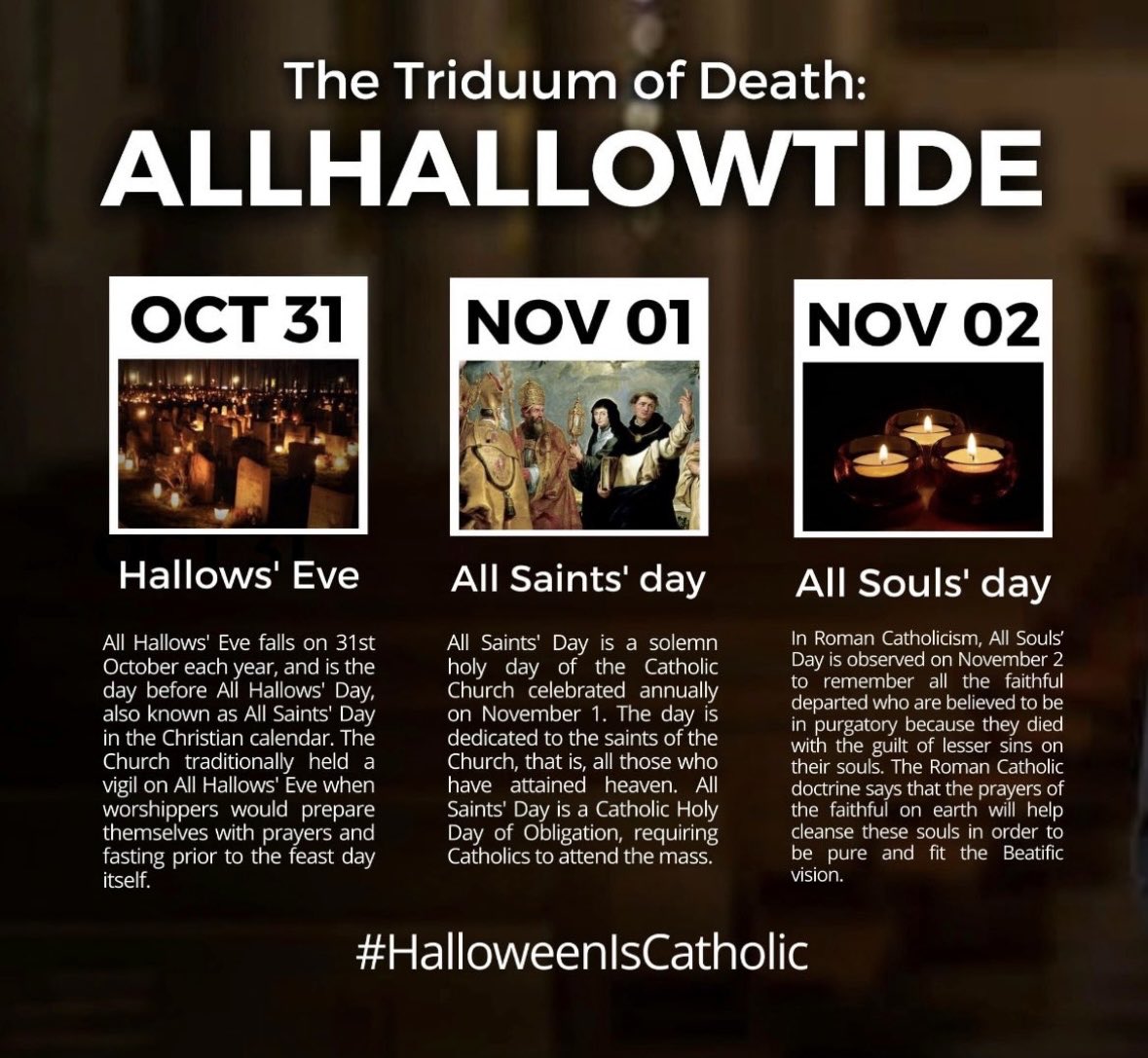 thattradgal's tweet image. Halloween is not a pagan holiday.
It is a Catholic holiday.
Keep Halloween Catholic. 💀