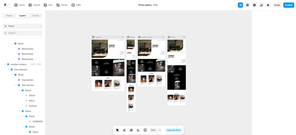 TryAndFrame's tweet photo. Changed the layout a bit 
But loving the new vibe

Building templates using @framer https://t.co/RYxG4HgY0v