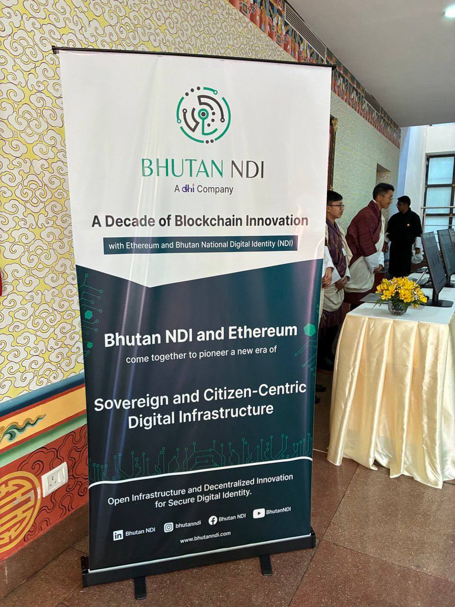 AyaMiyagotchi's tweet image. 1/ Today, Bhutan celebrates a historic milestone, becoming the first nation to anchor its national digital identity system on Ethereum. 🇧🇹
@VitalikButerin and I were honored to join the launch ceremony on behalf of the Ethereum community, graced by His Royal Highness.