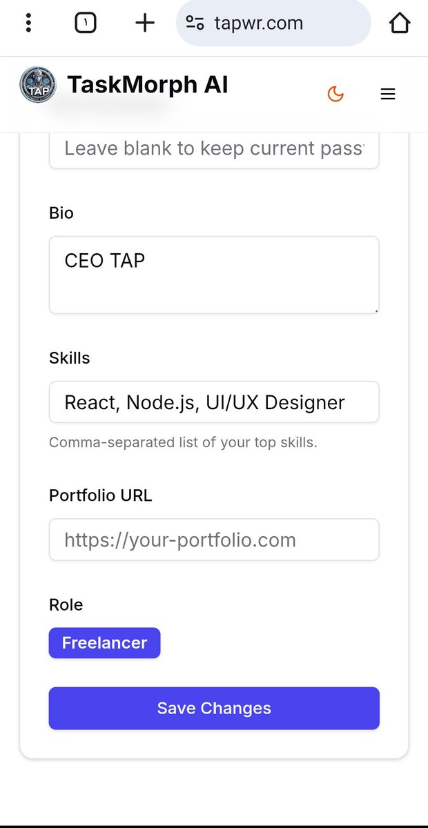 TAPsidrachain's tweet image. 🚀 Exciting update from TaskMorph AI Power!

Our platform just got a fresh upgrade — with new features for smoother navigation and full mobile compatibility.
Smarter. Faster. Easier to use than ever before! ⚡🤖

🔗 tapwr.com

#TaskMorphAI #TAP #AIUpdate…