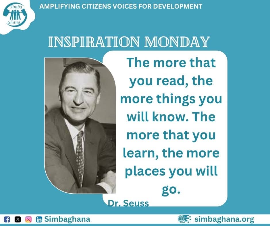 𝐈𝐍𝐒𝐏𝐈𝐑𝐀𝐓𝐈𝐎𝐍 𝐌𝐎𝐍𝐃𝐀𝐘
“The more that you read, the more things you will know. The more that you learn, the more places you will go.”-Dr. Seuss
Keep learning. Keep growing. The world is waiting for your brilliance! 
#InspirationMonday 
#education  
#lifelonglearning