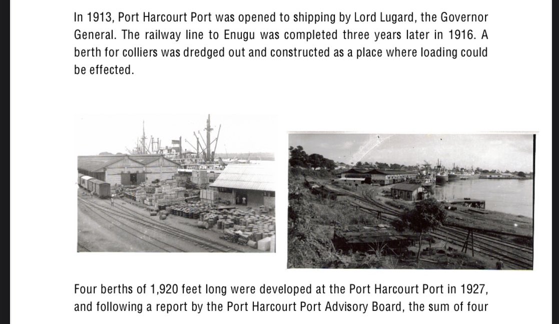 The Port Harcourt Port in the 1920s
Est 1913
People call it NPA,but NPA as a bodywas established in 1954.
Main purpose of the port was to export coal mined at Enugu to Europe and to Import foreign goods.