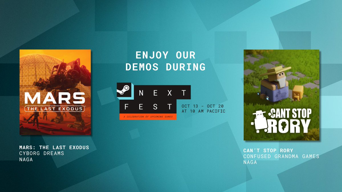 #SteamNextFest is on for <a href="/MARS_tl_Exodus/">MARS: The Last Exodus</a> and <a href="/CGG_Social/">Can't Stop Rory</a> !
Play the Demos (link in comment) and Wishlist the games 🪳🧑‍🌾

#indiegames #steam #gamedev #gaming #indiedev #steamgames