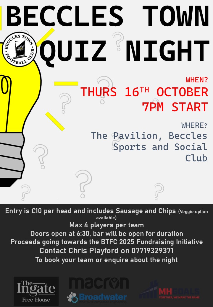 Quiz Week ||

Our Quiz night returns this week and we can't wait to host those who have already entered! 

Fancy entering last minute... I'm sure we can squeeze you in, message Chris Playford to join these great nights!