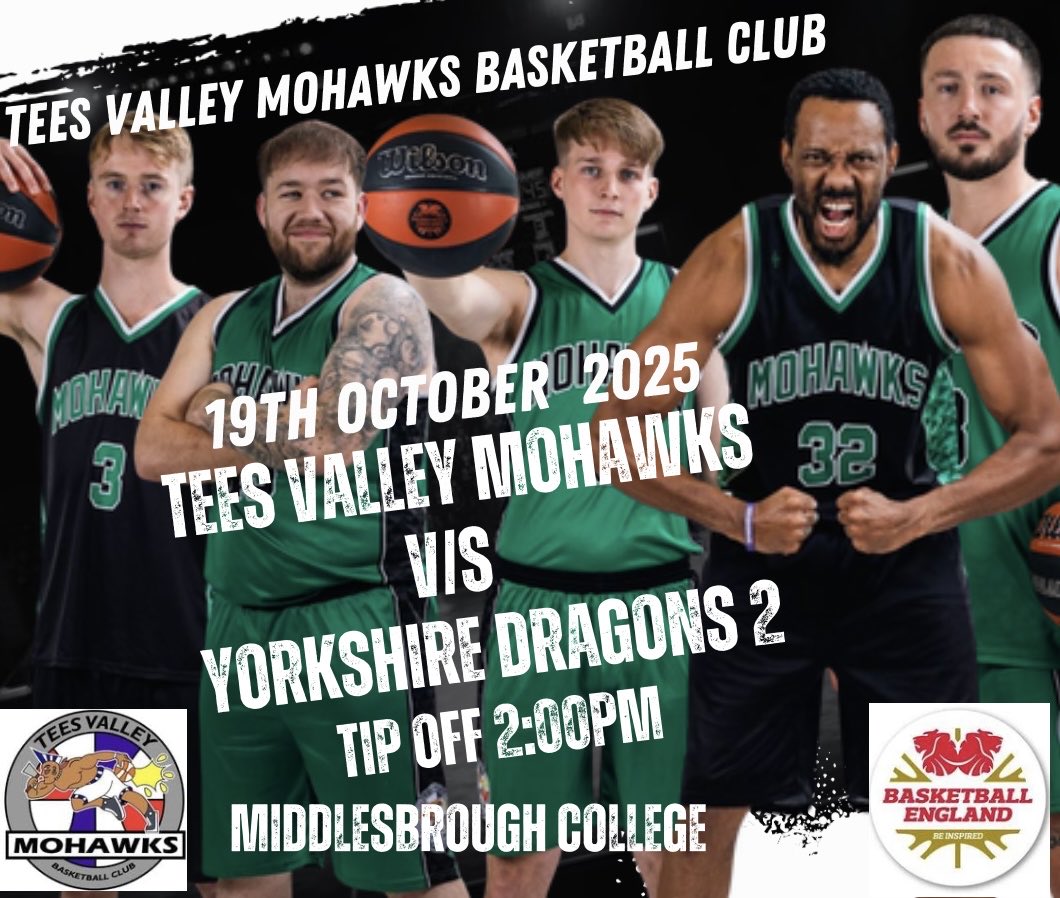 A great weekend of basketball we have in store for you. 
Mohawks ladies take on North Herts Knights whilst men take on Yorkshire Dragons 2 in the National Cup. #proudtobeamohawk