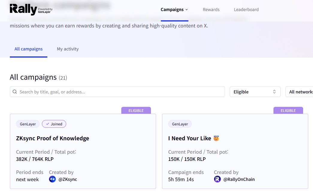 RallyOnChain 하시나요? 
<a href="/RallyOnChain/">Rally</a> 

Rally는 분산화된 AI 기반 마케팅 프로토콜을 표방하는데 진짜 가치 있는 참여자에게 보상을 제공합니다.

핵심 메커니즘 중 하나는 AI 검증(AI-Verification)인데 이건 단순히 좋아요 수나 노출 수 같은 피상적인 지표만 보는 게 아니라, AI가 콘텐츠 질을