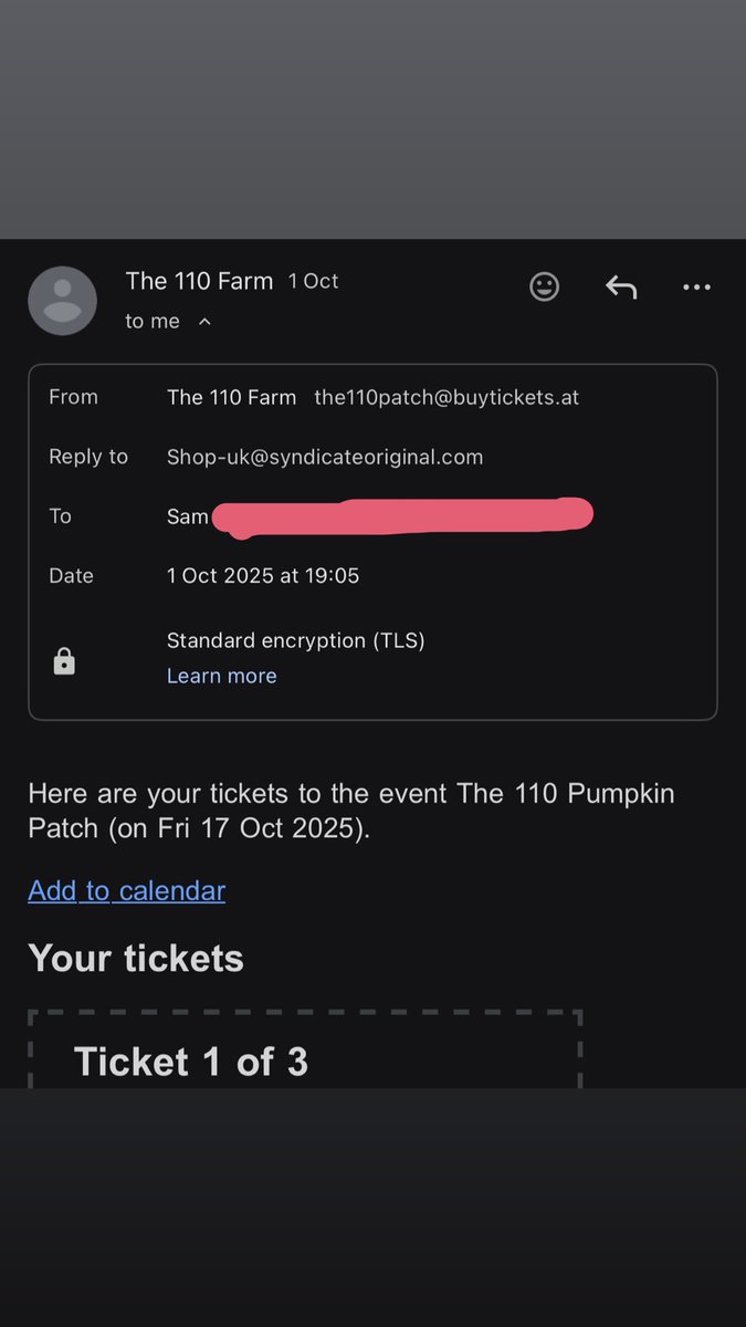 XFusions's tweet photo. Selling 1 ticket (sorry!) to @Syndicate 110 pumpkin patch! Bought 3 tickets but one of my friends is unable to come. Ticket is for Friday 17th October @ 13:30-15:00. Can provide proof of purchase and emails if willing to buy! @The110Farm #PumpkinPatch110 ((No profit for me)) https://t.co/9jLV0EfZah