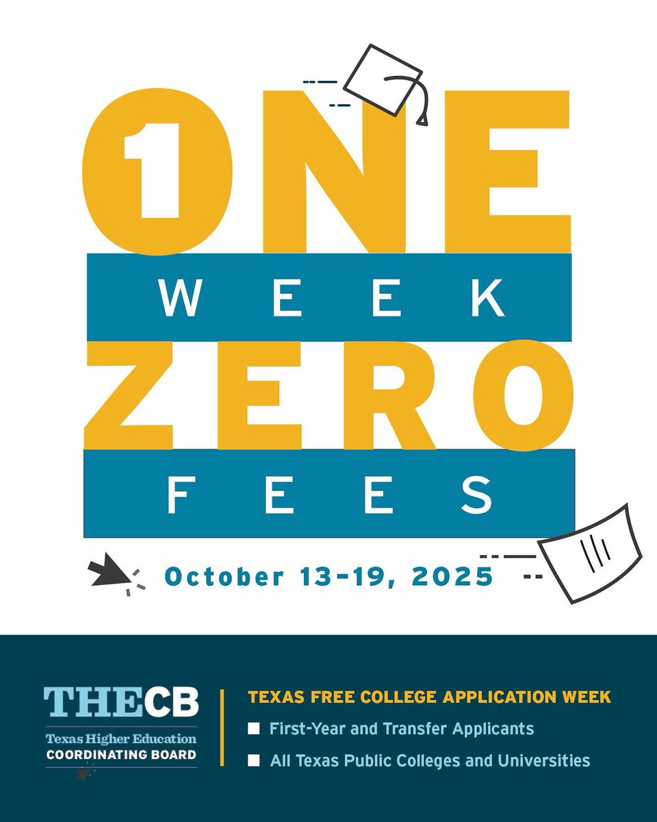 SpringISD's tweet image. 🎓 Spring ISD seniors, this one’s for you! During Free College Application Week, Texas residents can apply to any public college or university in the state at no cost through ApplyTexas. Don’t miss this chance to take your next big step after graduation! @SISD_CoA