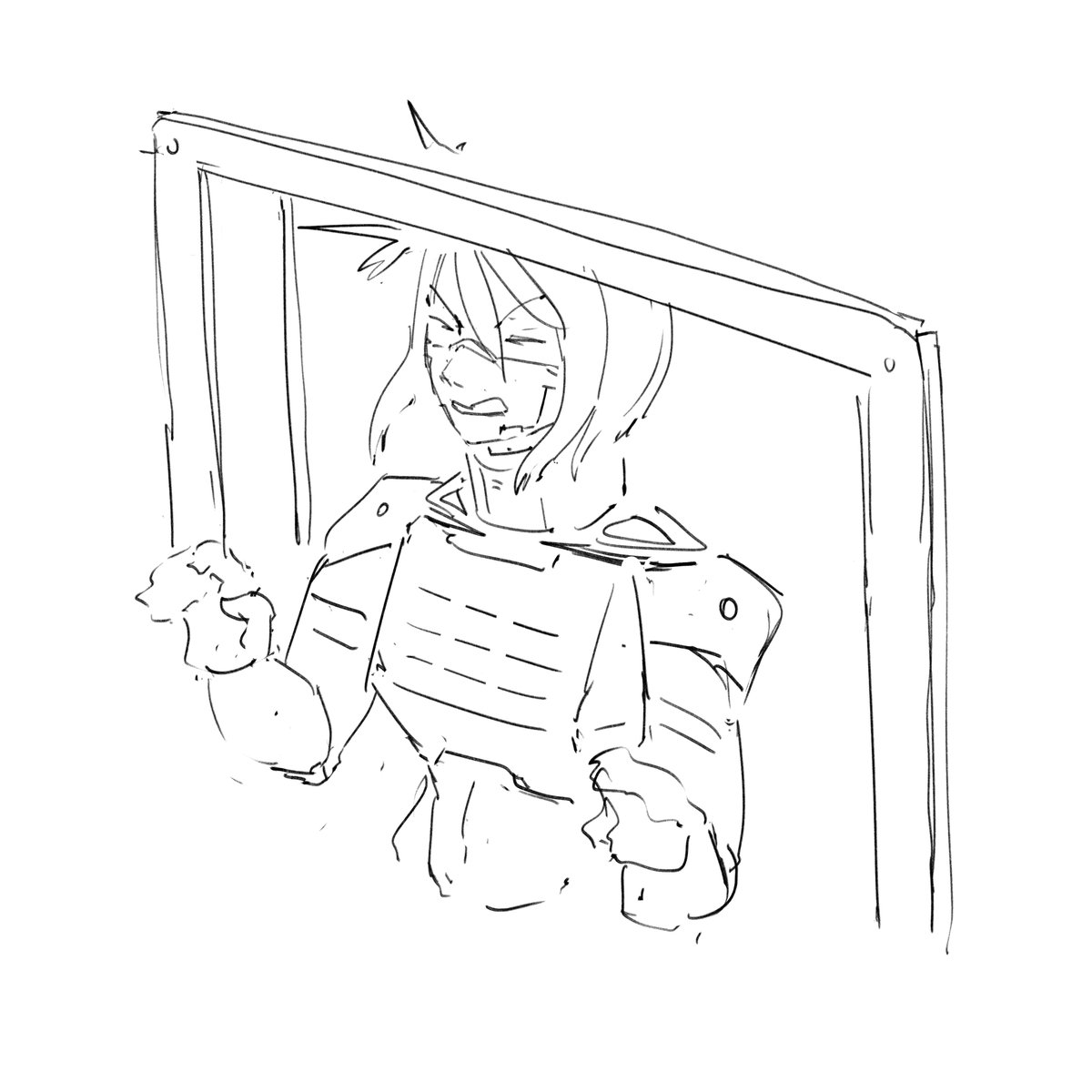 chocobodie's tweet photo. "STCR bumping her head on a low doorframe" -> a low doorframe for a tall replika
#SIGNALIS https://t.co/mJtbXGjuXT