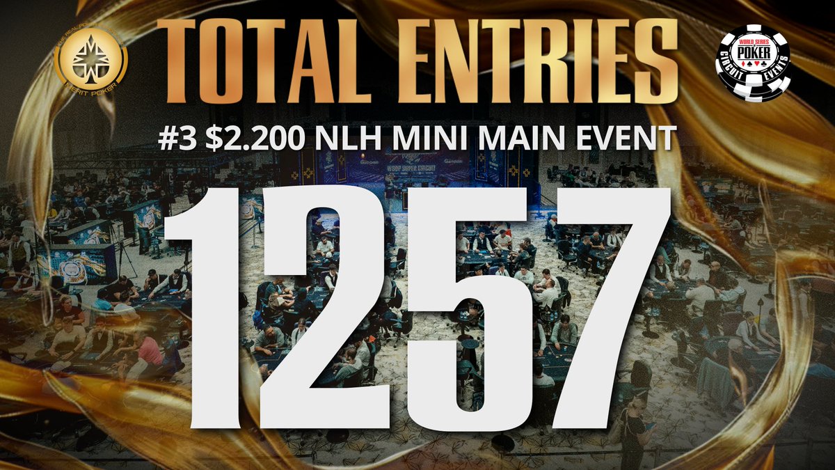 1257 — a number to be written into the history of the WSOP Super Circuit and Merit Poker.

A total of 1257 players entered the $2200 Mini Main Event.