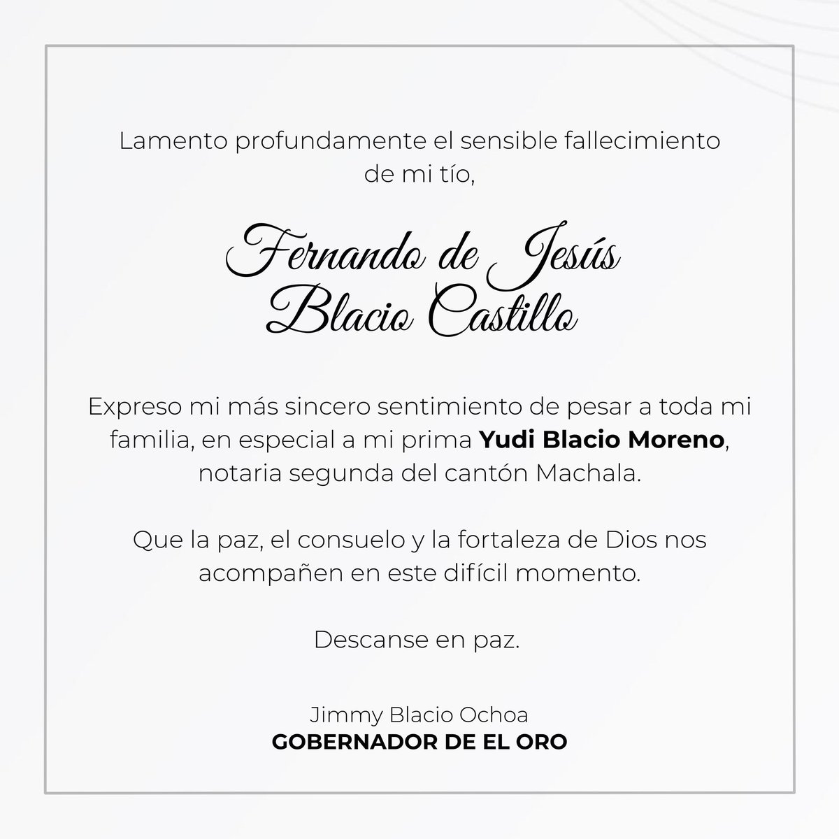 Te recordaremos siempre con cariño, tío Fernando.

Que la paz y el consuelo acompañen a toda la familia. 🖤