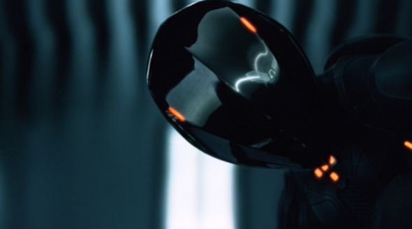 The faceless characters of today is Rinzler from Tron Legacy