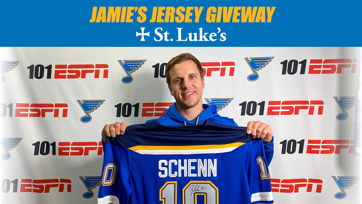 🚨 JAMIE'S JERSEY GIVEAWAY 🚨

<a href="/JamieRivers08/">Jamie Rivers</a> is giving away a signed Brayden Schenn #stlblues jersey!

Register to win that autographed Schenn jersey NOW at 101espn.com/rewards/63311 or on the 101 Mobile App presented by <a href="/StLukesSTL/">St. Luke's Hospital</a>!