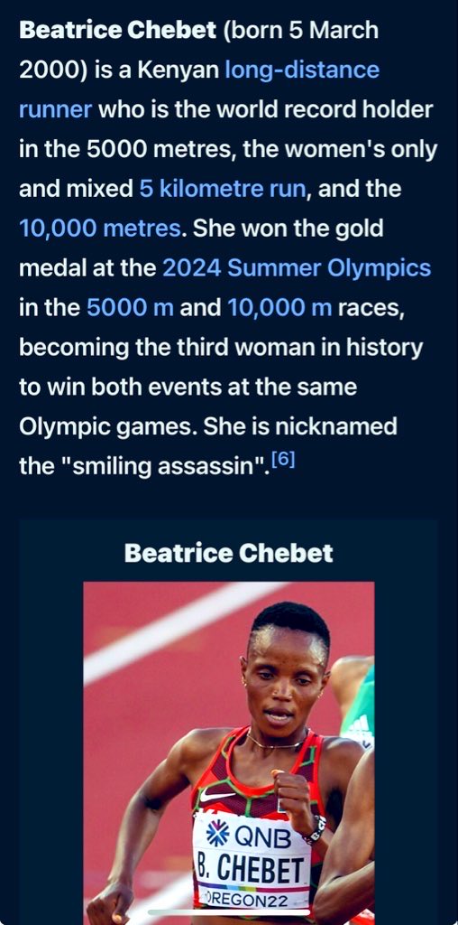 <a href="/TrackGazette/">Track & Field Gazette</a> The award goes to CHEBET, aka the smiling assassin
