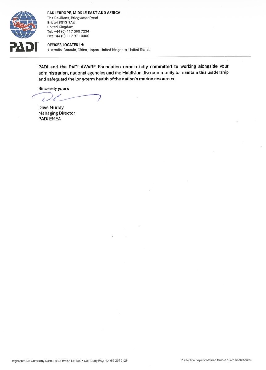 PADI and the PADI AWARE Foundation have written to President Dr. Mohamed Muizzu urging the Maldives to uphold its shark sanctuary and stop plans to reopen gulper shark fisheries. <a href="/PADI/">PADI</a> <a href="/padiaware/">PADI AWARE Foundation</a> <a href="/presidencymv/">The President's Office</a> <a href="/MMuizzu/">Dr Mohamed Muizzu</a> <a href="/MoTmv/">Ministry of Tourism and Environment</a> <a href="/Thoriqibrahim/">Thoriq Ibrahim</a>