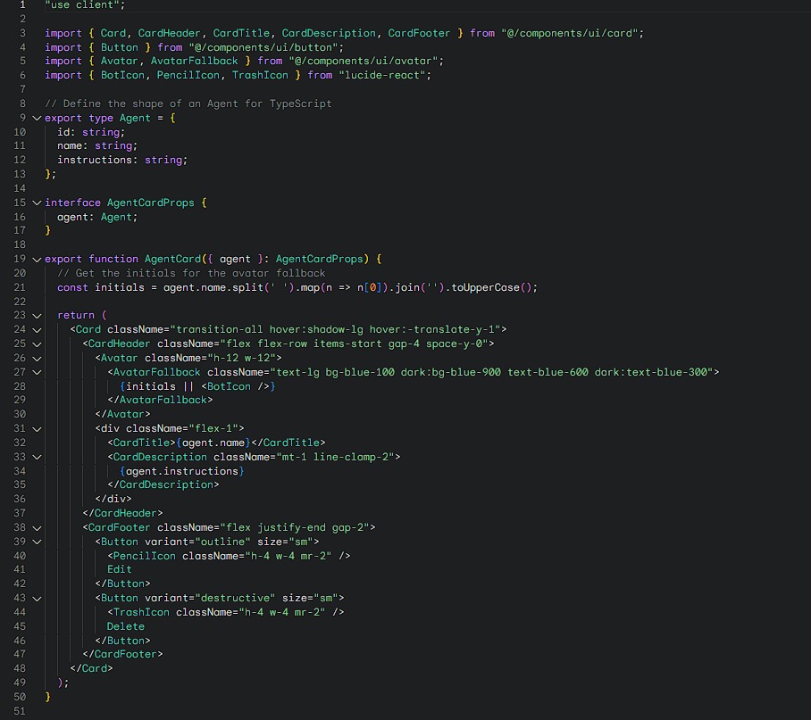 atharva_191's tweet photo. Day 84 of #100DaysOfCode ⚡
Implemented the Read part of CRUD for my AI SaaS project 
– Responsive card layout 
– Shows agent name, instructions, &amp; quick actions
The app now feels alive with real data
Next → Update &amp; Delete 
#NextJS #ReactJS #AI #SaaS #webdevelopmentframeworks https://t.co/APpuZKrvaO