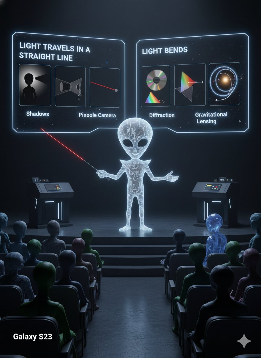 technochopra007's tweet image. 🤯 Physics BENT Our Minds! 🤯
​Y8KOOL Artists just proved light doesn&apos;t always travel straight, and the result is mind-bending art! Our &quot;Alien Star&quot; piece features #GravitationalLensing warp a whole galaxy! See the cosmic secrets of #Refraction (water eyes!) &amp;amp; #Diffraction (CD…