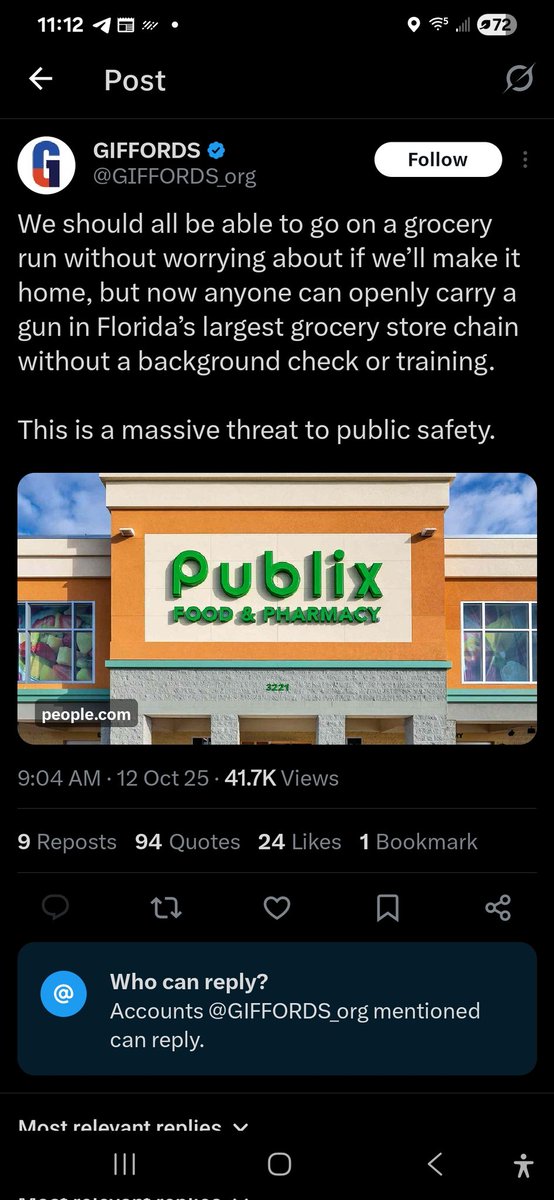 realambaalamps's tweet image. Nothing says i know my argument is dog shit more than clos8bg the comments.  @GIFFORDS_org you are the real threat to public safety. Kindly go fuck yourself. #shallnotmeans #shallnot