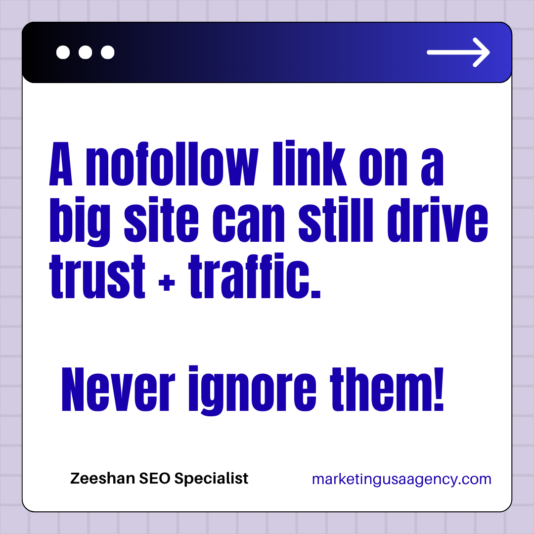 zeeshan_seo1's tweet image. A nofollow link on a big site can still drive trust + traffic.
 Never ignore them!
 #SEOTruth #BacklinkTips #zeeshanseospecialist #zeeshanseoexpert