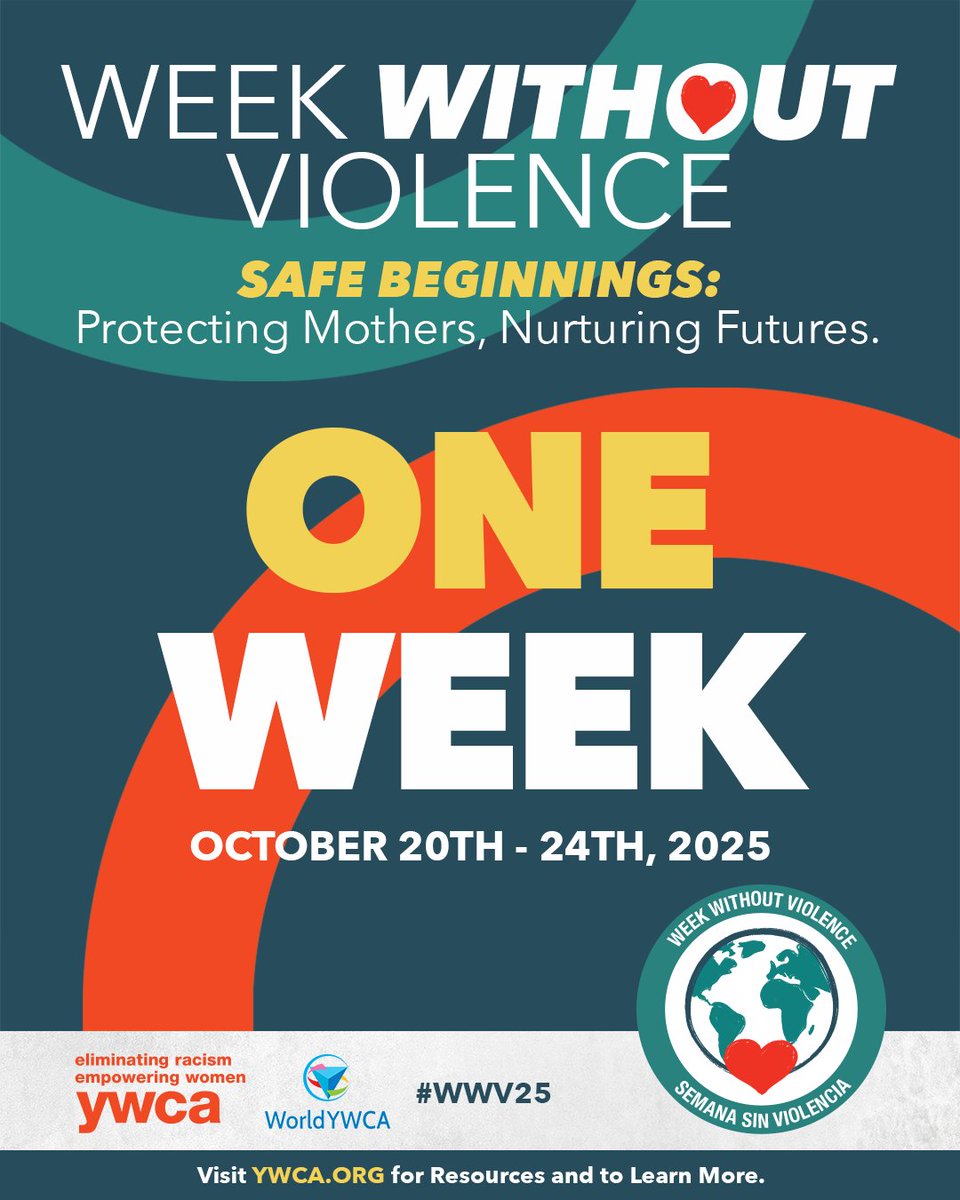 #WeekWithoutViolence starts one week from today! Throughout the week, we’ll be sharing stories from real YWCA program participants to amplify their voices, honor their resilience, and inspire action. #OneYWCA #WWV25