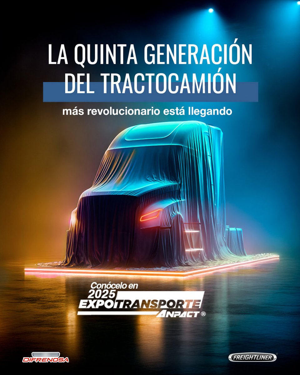 El mejor #Cascadia hecho hasta la fecha está llegando a México. 🚛 #ExpoTransporte será la sede de su revelación. ¡No te lo pierdas este 12, 13 y 14 de noviembre!

#Freightliner #Difrenosa #MásKilómetrosJuntosHaciendoHistoria #CascadiaGenV #TransporteMéxico