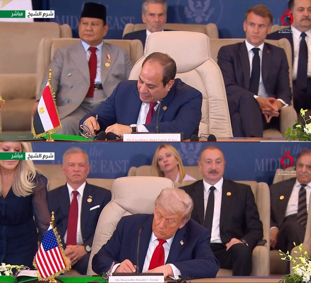 ..
رسمـــياً : تم التوقيع وانتهت الحرب والمعاناة على أرض مصر 🇪🇬 الحمد لله الذي أنعم على سماء مصر أن تشهد بزوغ فجر السلام منها وعلى أرضها أن ترى خروج غصون زيتونه فيها الحمد لله والفضل كله لله وإن أراد أمرا يقل له كن فيكون #اكتوبر_73_عزة_ونصر 
#قمة_شرم_الشيخ_للسلام #صوت_الانفجار ▪️