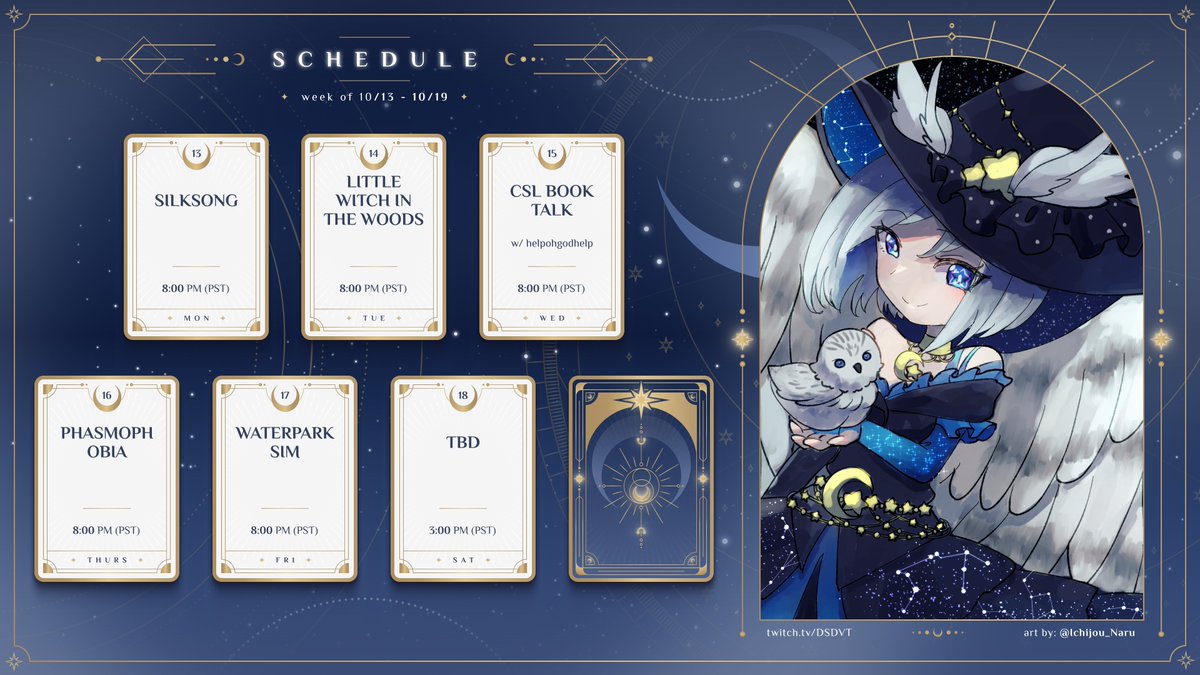 Owlwawawa SCHEDULE 
twitch.tv/dsdvt