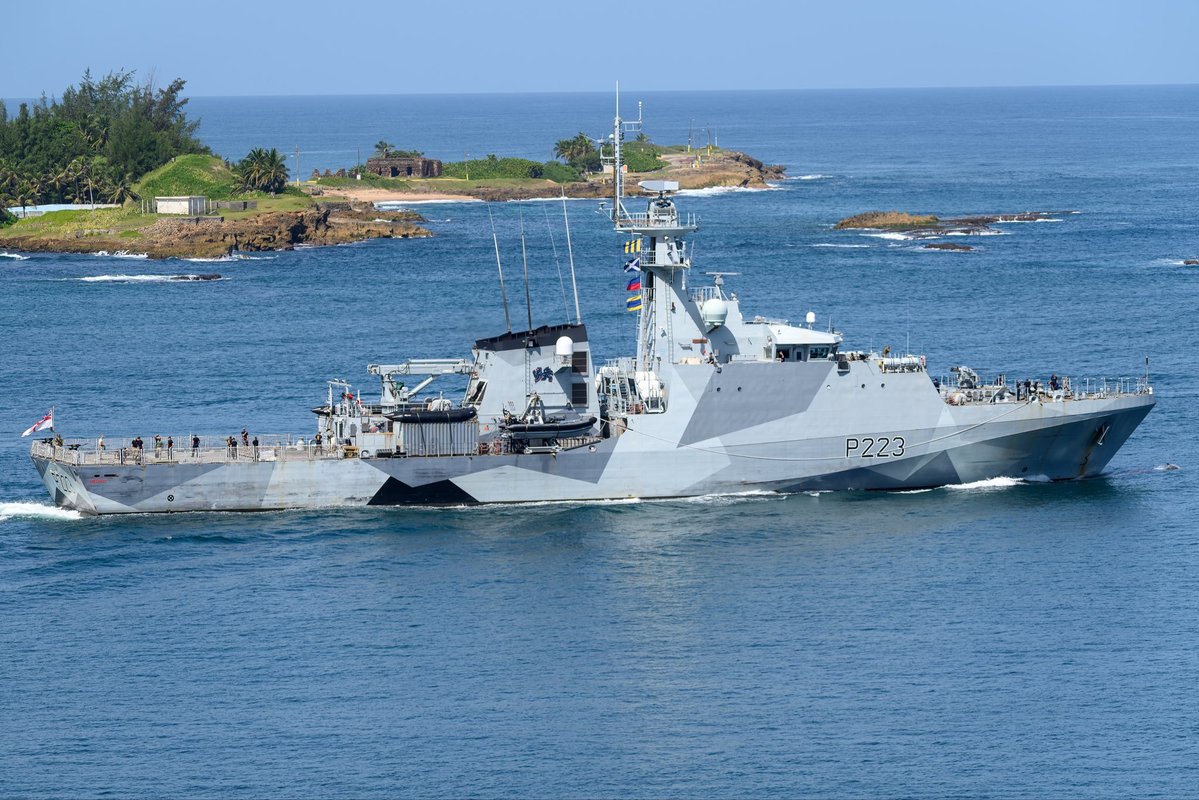 HMS Medway sailed from San Juan, Puerto Rico yesterday to begin anti-narcotics partrols in the Caribbean Sea alongside the US Coast Guard.

Likely she will continue using stop and search tactics, not following new US policy of strikes.

(Src: AIS, <a href="/SJUAP_25/">Wes</a>)