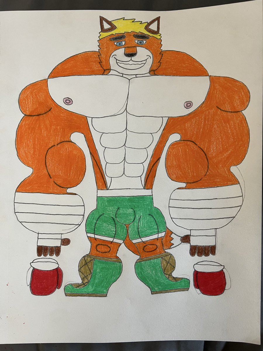 Here’s a brand new drawing I made for my best friend Ry the Tiger this is his own stud Fox who is a boxer named Mac Dillon/Mac Fox.