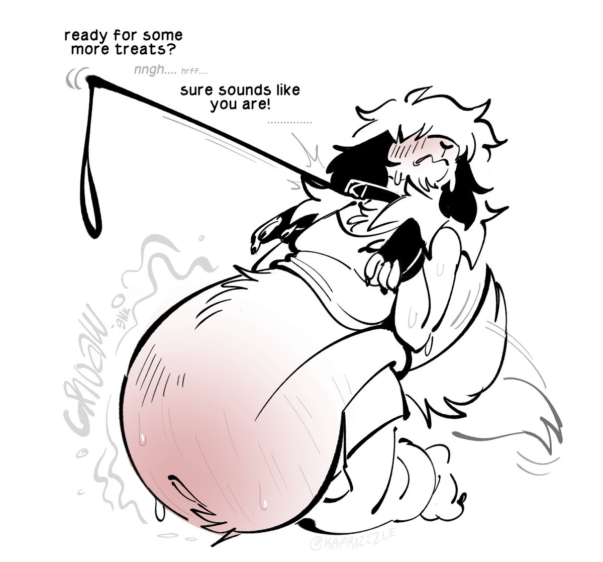 ah ah ah! wear the leash eat the treats. that's the rule.
