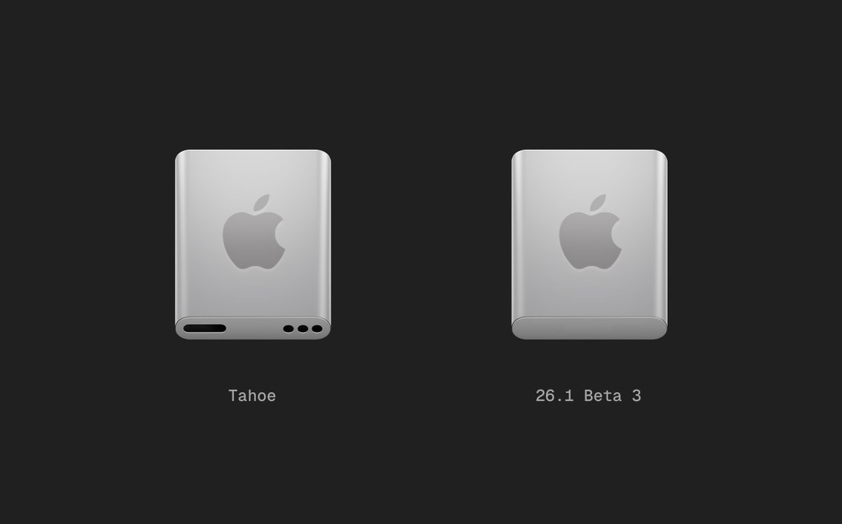 avstorm's tweet image. Apple updated the hard drive icon