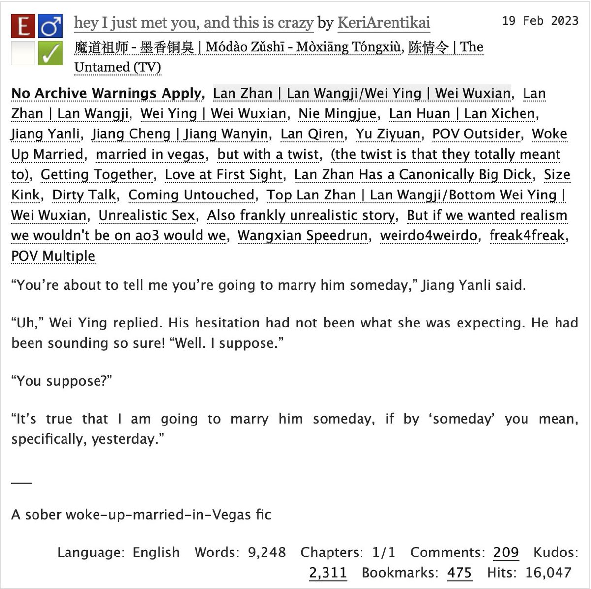 Fereael's tweet photo. 🐰WangXian Fic Rec of the Day🐰

Hey I just met you, and this is crazy by @KeriUltrici Podfic by Stasia Reader

A very cute and funny little modern WangXian AU 🤣🤣❤️❤️

Fic:
https://t.co/M1OsVeLeqg
Podfic:
https://t.co/SHqA7Jx6in https://t.co/C60fpJQ9Zy