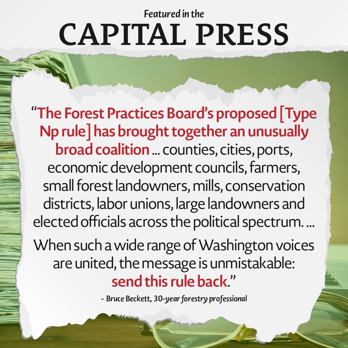 ICYMI: A broad coalition looked at the facts and opposes a new rule for non-fish bearing forest streams that would do billions in economic harm with no real benefits for fish or water. 
ADD YOUR VOICE -->  workingforestscoalition.com/action/ 
SHARE THE OP-ED--> capitalpress.com/2025/10/07/som…