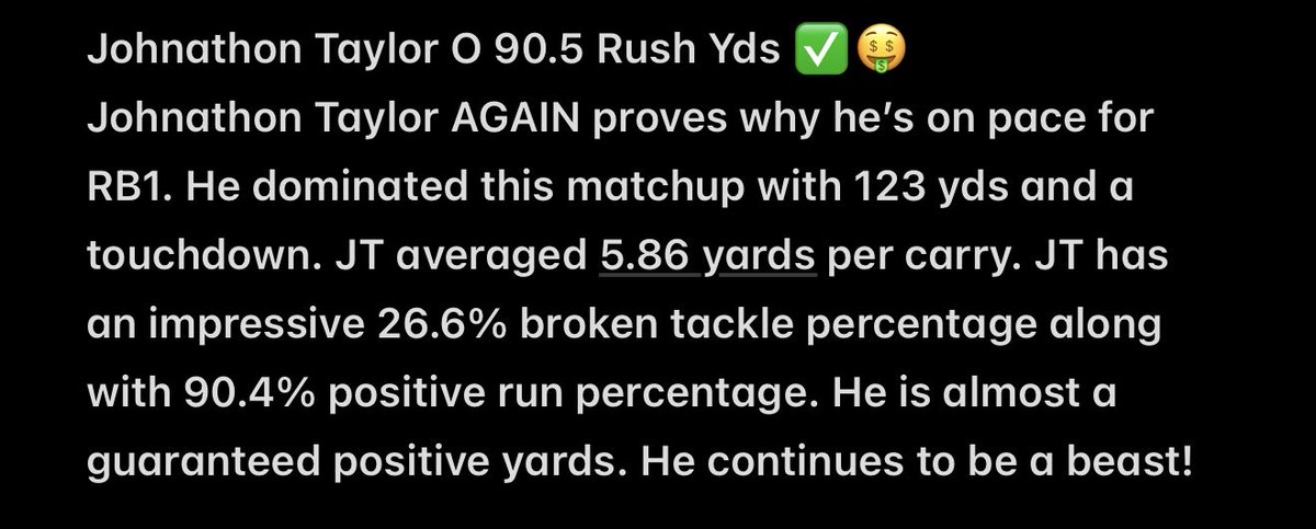 RodsPicks's tweet photo. JT hits O 90.5 Rush Yds ✅🤑 https://t.co/3koYPMrQGx