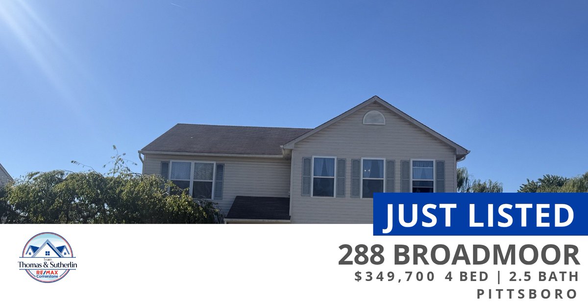 jsutherlin7's tweet photo. 📍 Just Listed 📍 Take a look at this fantastic new property that just hit the market located at 288 Broadmoor in Pittsboro. Reach out here or at (765) 720-5523 for more information

Jodi Sutherlin, Realt... https://t.co/5T7nuTzrbt https://t.co/8uUwkcGyaH