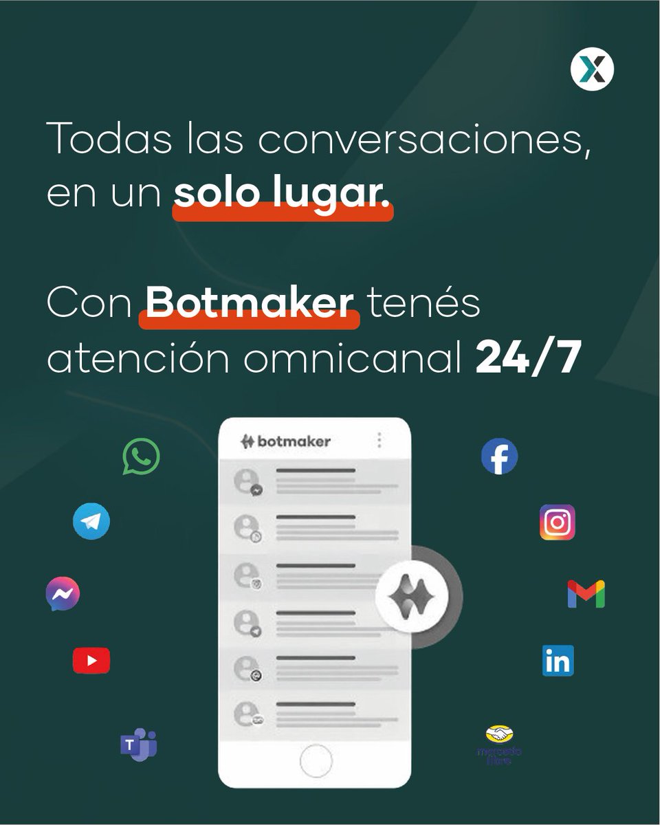 etixen_cloud's tweet photo. ¿Tus clientes te escriben por WhatsApp, Instagram, Facebook, mail… todo al mismo tiempo? Con Botmaker, eso deja de ser un problema 🚀
Una sola plataforma, todas tus conversaciones con un lugar para responderles, 24/7.
Escribinos a https://t.co/vGTTmU9Vs8
#IA #Botmaker #Etixen https://t.co/VziPq86hAb