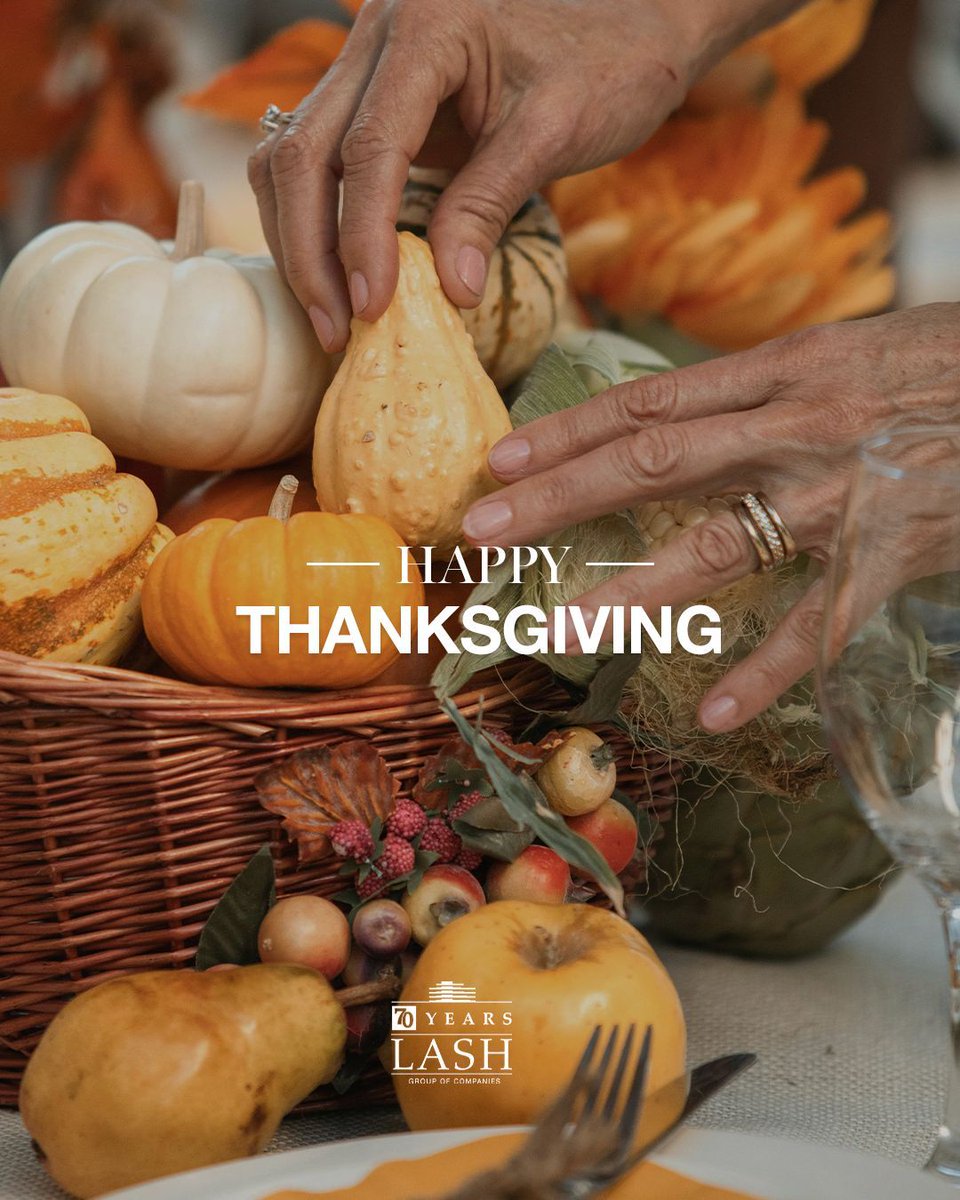 Happy Thanksgiving from all of us at #LASH Group! 🧡

We hope your day is filled with abundant warmth, joyful laughter, and profound happiness as you gather to reminisce about all the blessings and moments you are truly thankful for.