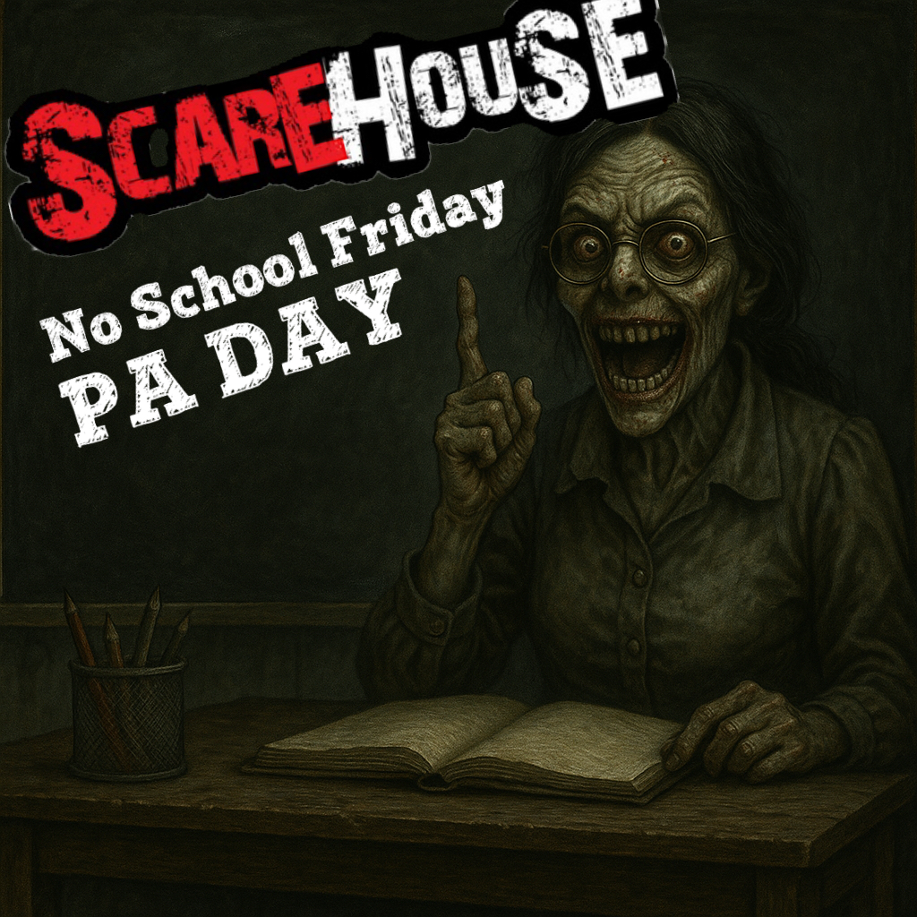 Spread the Word.  Share this.  No School Friday for PA Day.  That means Thursday Night, Scarehouse is the spot for every High-Schooler in the region!  it’s gonna be a party.  Located at 1441 Mcdougall in Windsor Ontario Canada