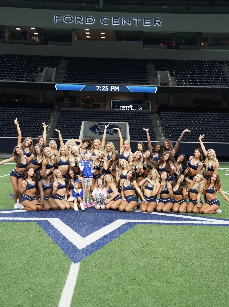 Smiles that speak louder than words 💙 Two of our incredible cancer warriors, Mia and Perry, lived out their dreams as honorary Dallas Cowboys Cheerleaders for the day!