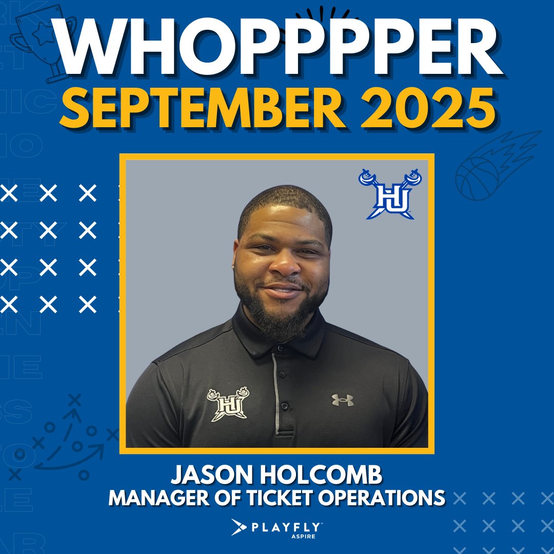🏆 Congratulations to our September WHOPPPPer of the month: Jason Holcomb!

Jason has brought the Playfly Aspire difference to #PirateNation in a major way as Manager of Ticket Operations <a href="/HUAthletics1868/">Hampton University Athletics</a>