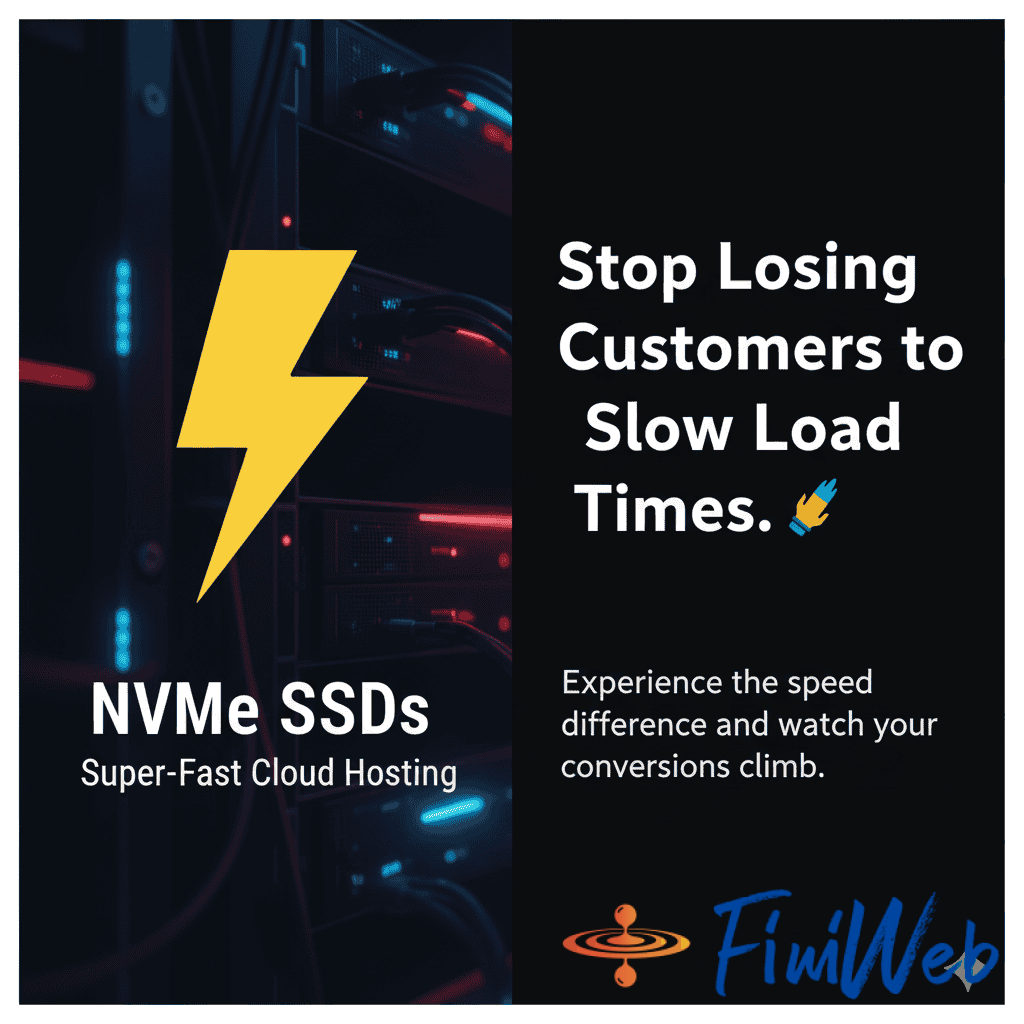 Your customers aren't waiting. Switch to FiwiWeb's Super-Fast Cloud Hosting with lightning-fast NVMe solid state drives. Reliable, secure, and built for peak performance. Experience the speed difference and watch your conversions climb.
