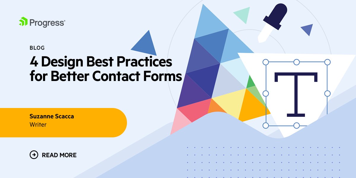 Telerik's tweet image. Why settle for a clumsy contact form when you can have a high-performing one? ✨
Suzanne Scacca's guide covers the essential best practices, from creating an intuitive layout to making the form accessible!
Learn the 4 things you can do to encourage users to fill it out in…