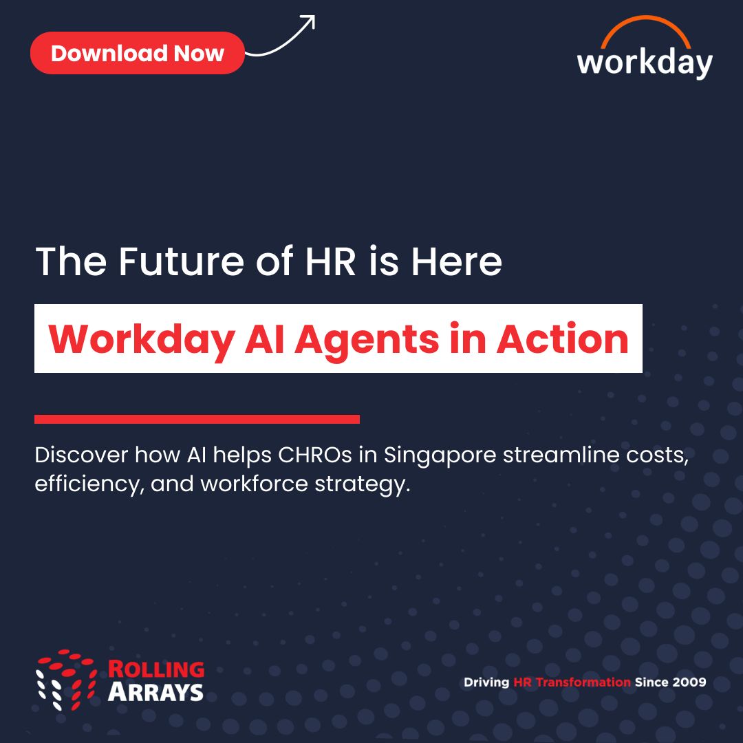 RollingArrays's tweet image. CHROs in Singapore are under pressure to streamline HR, improve workforce planning, and stay compliant. Discover how Workday AI Agents boost efficiency, insights, and ROI.

Read the blog 👉rollingarrays.com/hr-transformat… 

#WorkdayAI #HRTransformation #AIinHR #SingaporeHR #CHRO